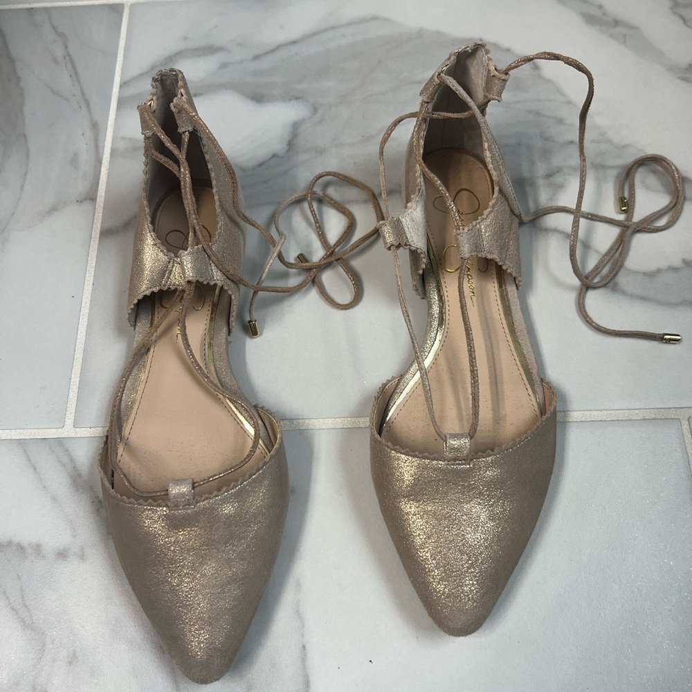 Jessica Simpson Metallic Rose Gold Flats